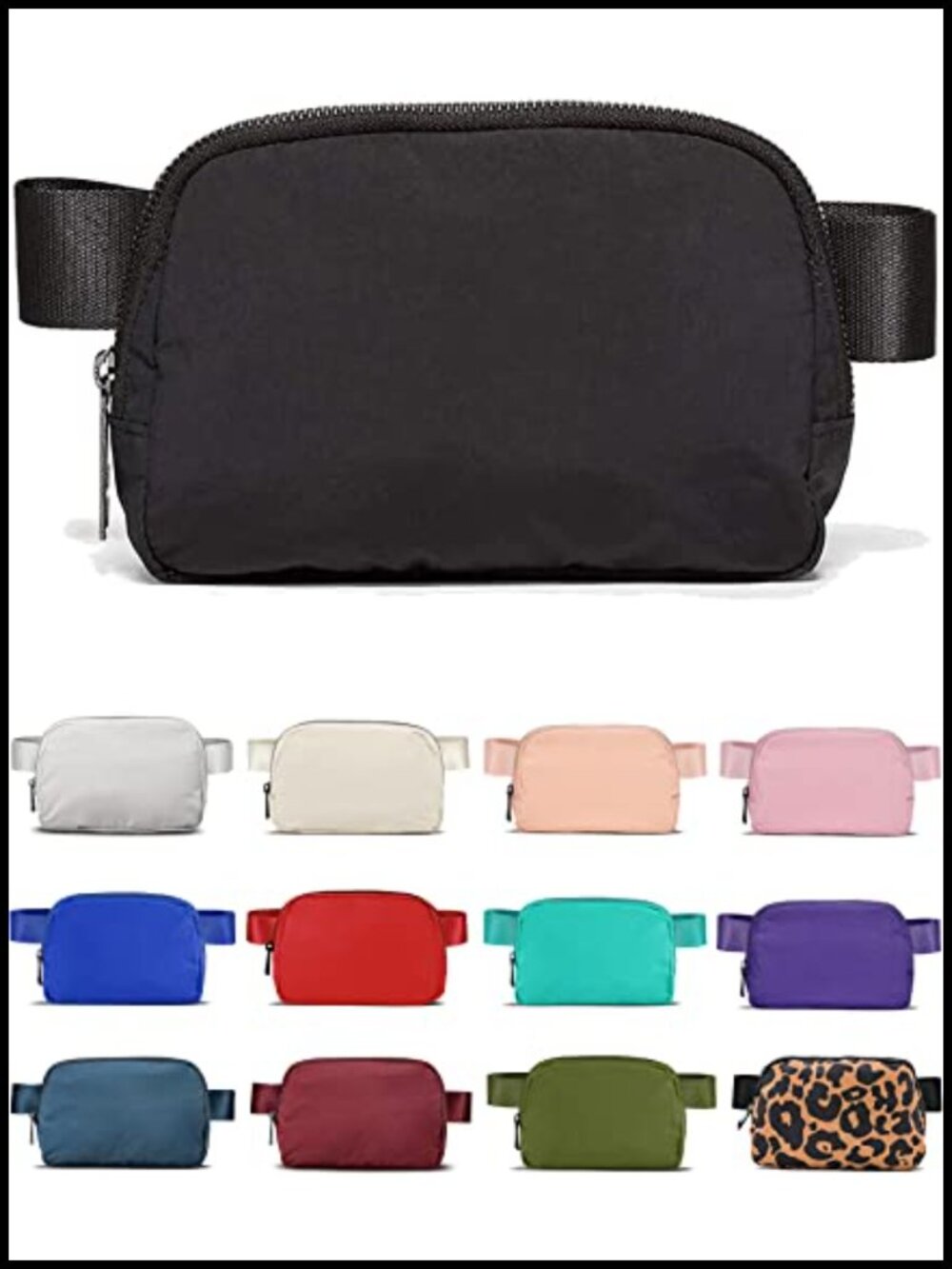 Waterproof Nylon Fanny Pack Crossbody Bag Adjustable Strap Unisex Travel